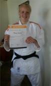 Marije Sijtsma geslaagd voor zwarte band judo