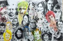 Harlinger kunstenaars tekenen live een portrettengalerij